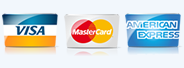Aceptamos Visa, Master Card y American Express